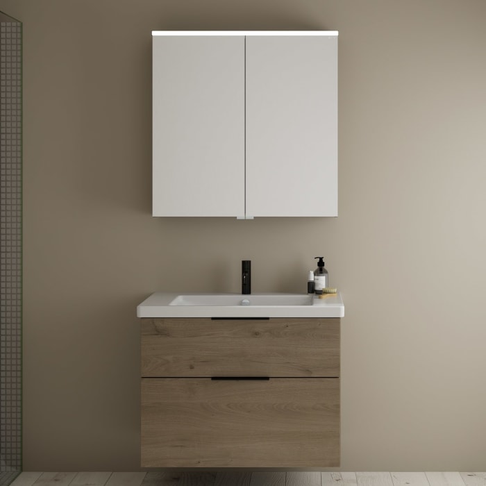 burgbad Eqio Möbelkombination inkl. Keramik-Waschtisch 83 cm, mit Griff G0200