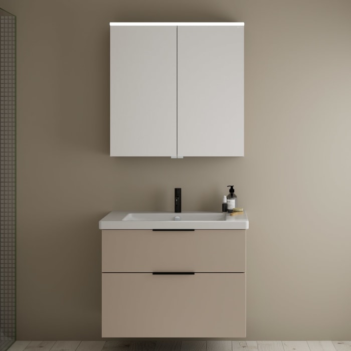 burgbad Eqio Möbelkombination inkl. Keramik-Waschtisch 83 cm, mit Griff G0200