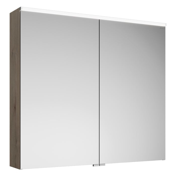 burgbad Eqio Spiegelschrank mit LED-Aufsatzleuchte und LED-Waschtischbeleuchtung 120 cm Links