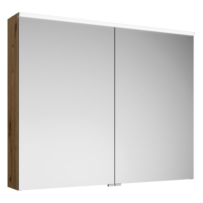 burgbad Eqio Spiegelschrank mit LED-Aufsatzleuchte und LED-Waschtischbeleuchtung 120 cm Links