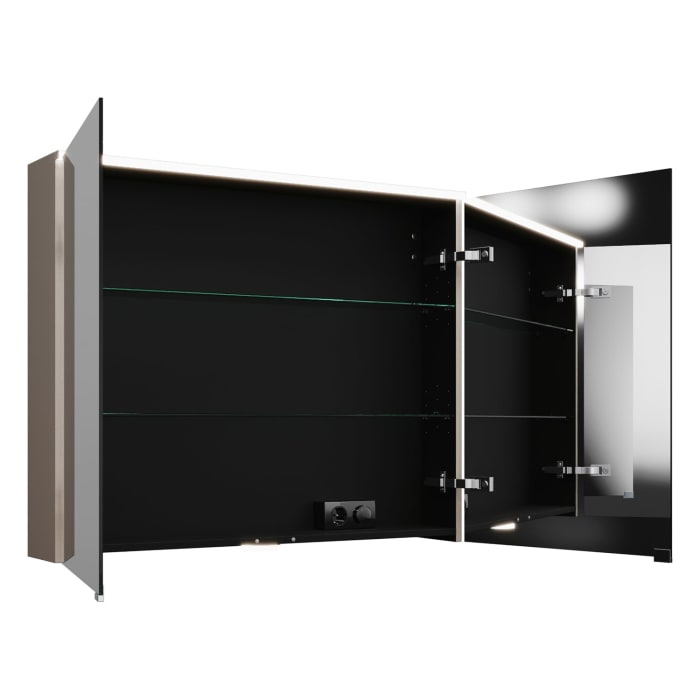 burgbad Eqio Spiegelschrank mit LED-Aufsatzleuchte und LED-Waschtischbeleuchtung 100 cm