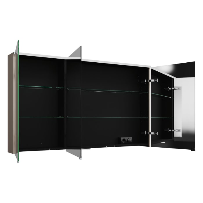 burgbad Eqio Spiegelschrank mit LED-Aufsatzleuchte und LED-Waschtischbeleuchtung 140 cm Rechts