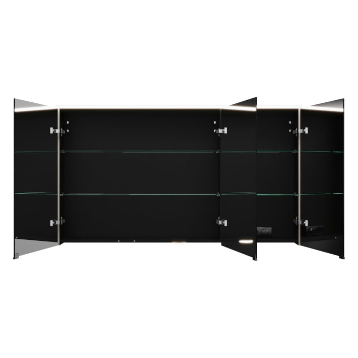 burgbad Eqio Spiegelschrank mit LED-Aufsatzleuchte und LED-Waschtischbeleuchtung 140 cm Links