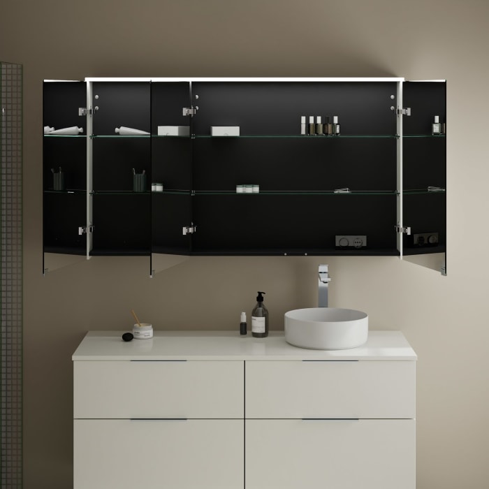 burgbad Eqio Spiegelschrank mit LED-Aufsatzleuchte 140 cm Rechts