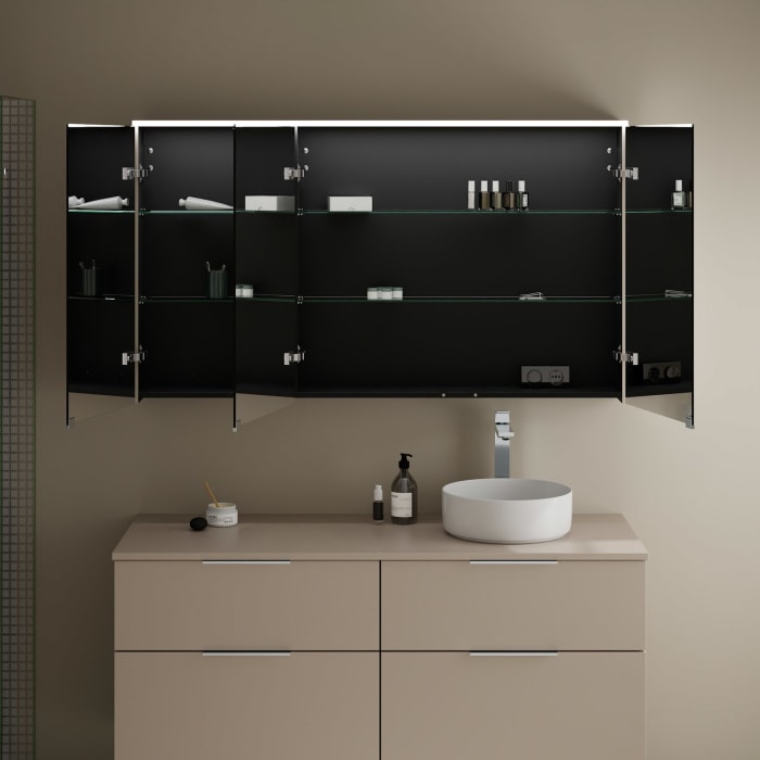 burgbad Eqio Spiegelschrank mit LED-Aufsatzleuchte 140 cm Rechts