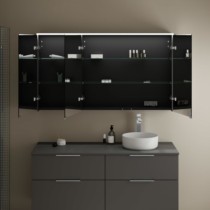 burgbad Eqio Spiegelschrank mit LED-Aufsatzleuchte 140 cm Rechts