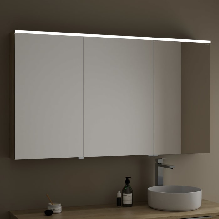 burgbad Eqio Spiegelschrank mit LED-Aufsatzleuchte 140 cm Rechts