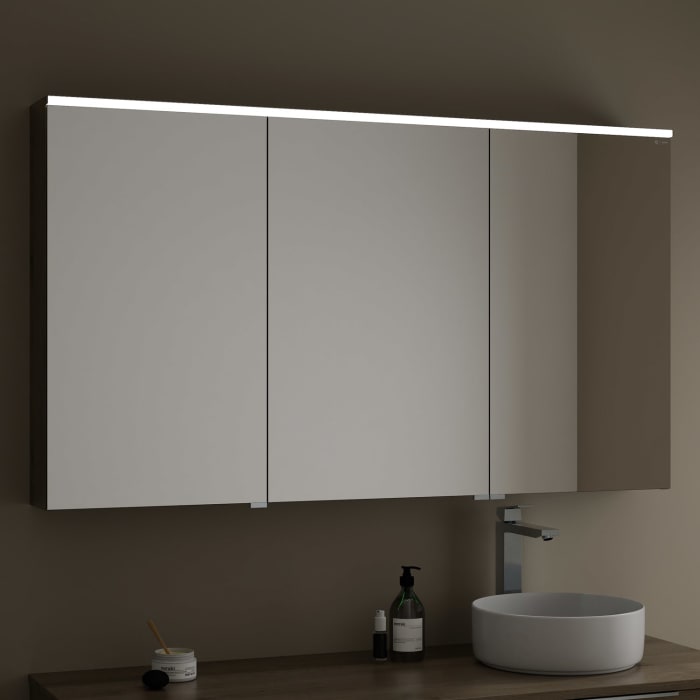 burgbad Eqio Spiegelschrank mit LED-Aufsatzleuchte 140 cm Rechts