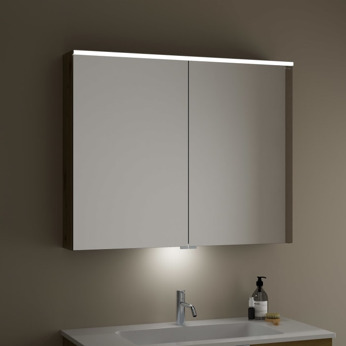 burgbad Eqio Spiegelschrank mit LED-Aufsatzleuchte und LED-Waschtischbeleuchtung 100 cm