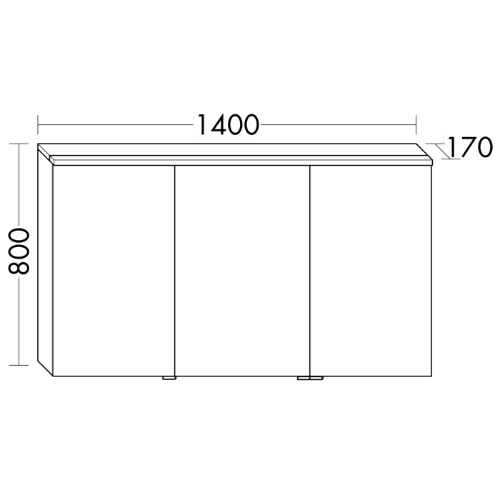 burgbad Eqio Spiegelschrank mit LED-Aufsatzleuchte 140 cm Rechts