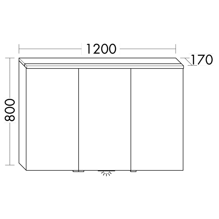 burgbad Eqio Spiegelschrank mit LED-Aufsatzleuchte und LED-Waschtischbeleuchtung 120 cm Links