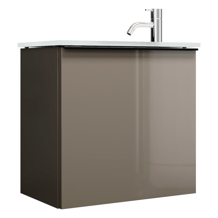 burgbad Eqio Waschtischkombination mit Glaswaschtisch 52 cm, mit Griffleiste G0252