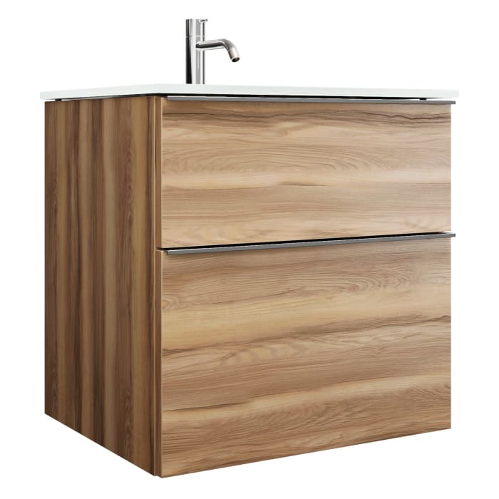 burgbad Eqio Waschtischkombination mit Glaswaschtisch 62 cm, mit Griffleiste G0251