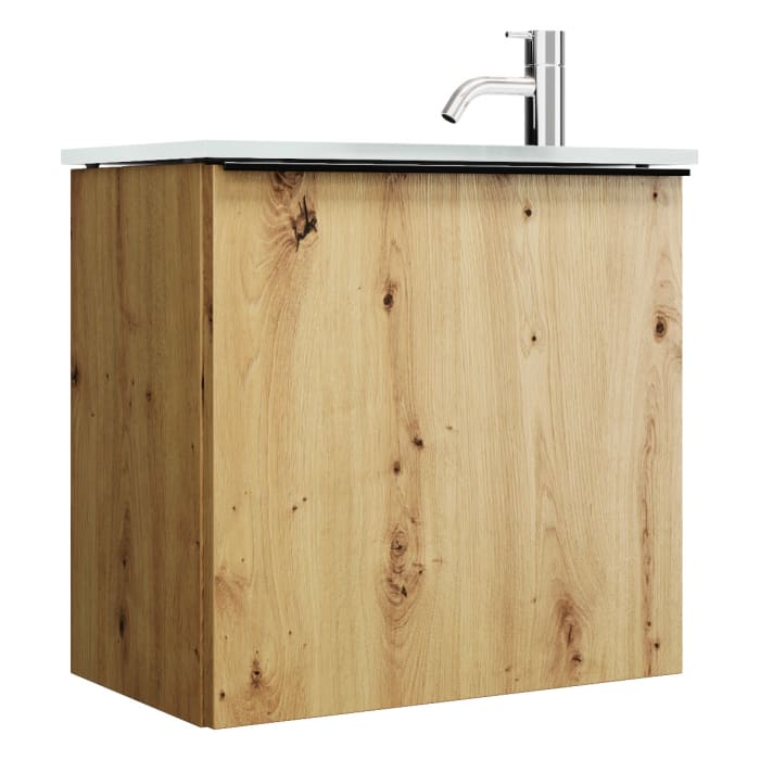 burgbad Eqio Waschtischkombination mit Glaswaschtisch 52 cm, mit Griffleiste G0252