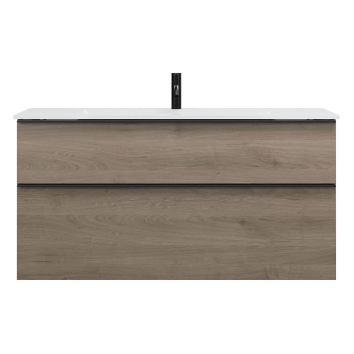 burgbad Eqio Waschtischkombination mit Glaswaschtisch 122 cm, mit Griffleiste G0252