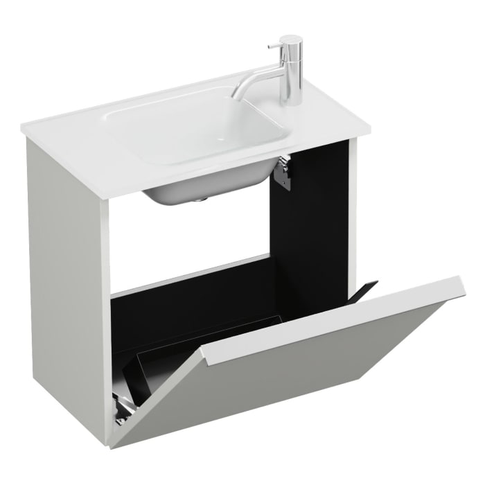 burgbad Eqio Waschtischkombination mit Glaswaschtisch 52 cm, mit Griffleiste G0251