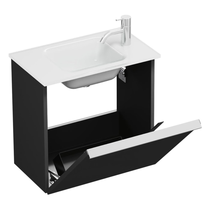 burgbad Eqio Waschtischkombination mit Glaswaschtisch 52 cm, mit Griffleiste G0251