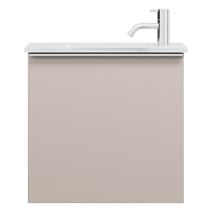 burgbad Eqio Waschtischkombination mit Glaswaschtisch 52 cm, mit Griffleiste G0251