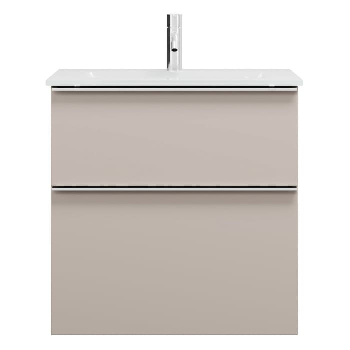 burgbad Eqio Waschtischkombination mit Glaswaschtisch 62 cm, mit Griffleiste G0251