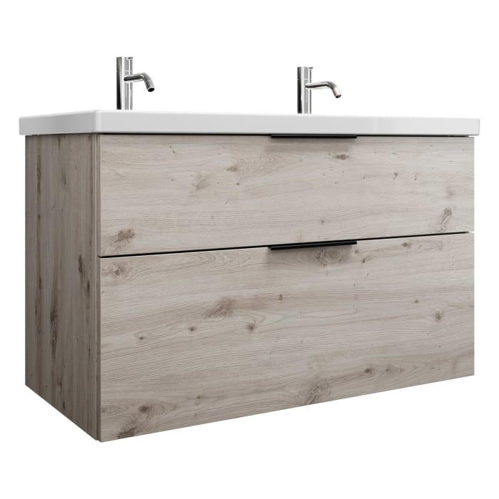 burgbad Eqio Waschtischkombination mit Keramik-Waschtisch, 103 cm, mit Griff G0200