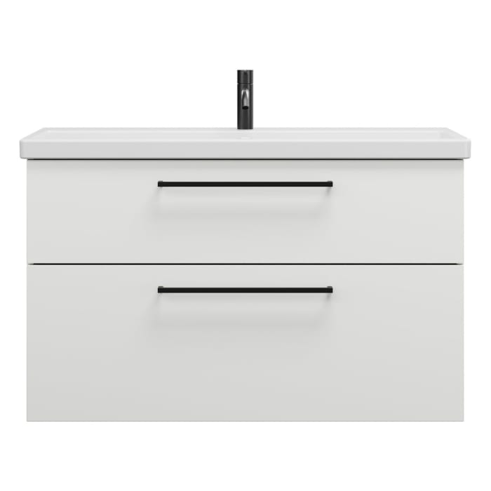 burgbad Eqio Waschtischkombination mit Keramik-Waschtisch, 103 cm, mit Stangengriff G0234