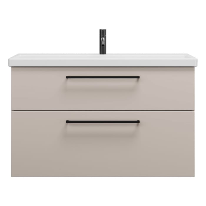 burgbad Eqio Waschtischkombination mit Keramik-Waschtisch, 103 cm, mit Stangengriff G0234