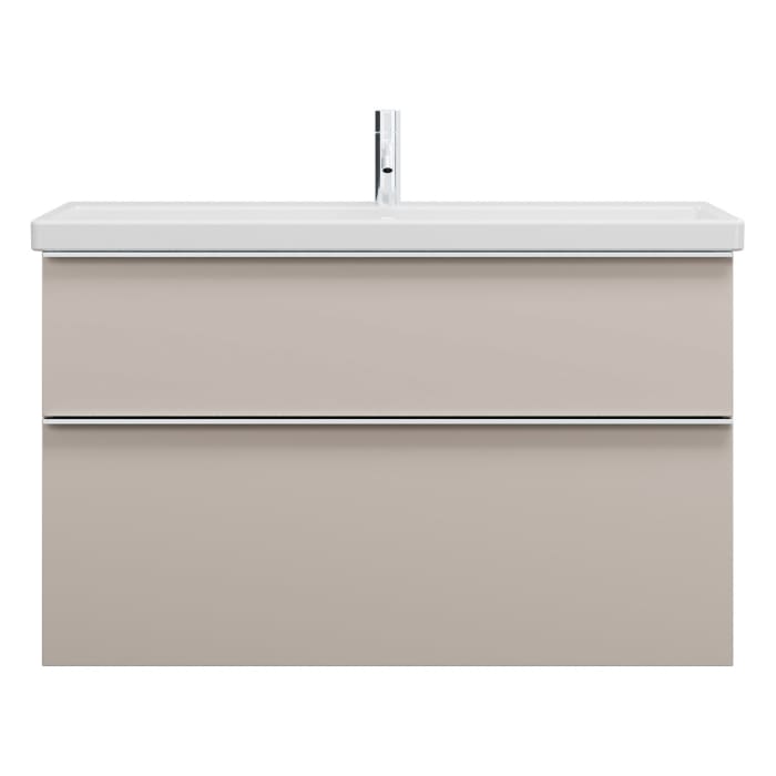 burgbad Eqio Waschtischkombination mit Keramik-Waschtisch, 103 cm, mit Griffleiste G0251