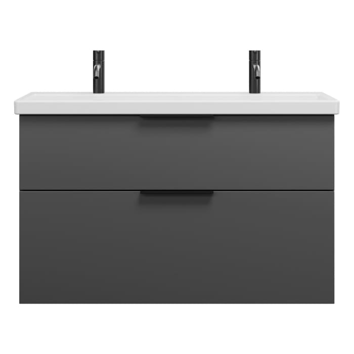 burgbad Eqio Waschtischkombination mit Keramik-Waschtisch, 103 cm, mit Griff G0200