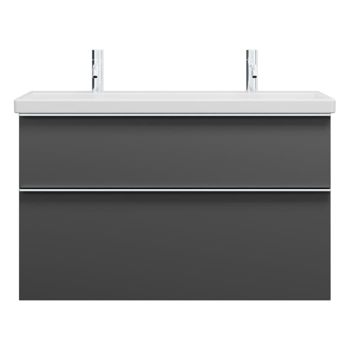 burgbad Eqio Waschtischkombination mit Keramik-Waschtisch, 103 cm, mit Griffleiste G0251