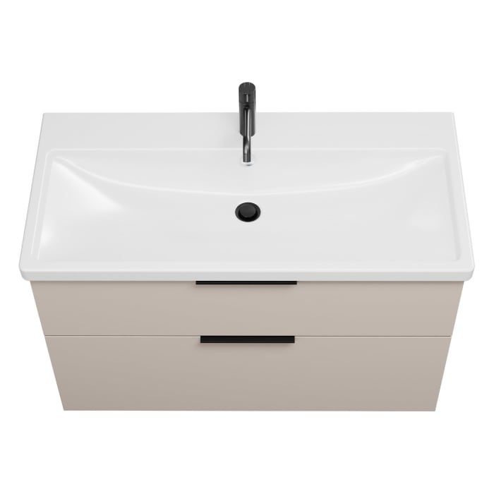 burgbad Eqio Waschtischkombination mit Keramik-Waschtisch, 103 cm, mit Griff G0200