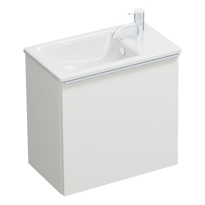 burgbad Eqio Waschtischkombination mit Keramik-Waschtisch Slim, 52 cm, mit Griffleiste G0251