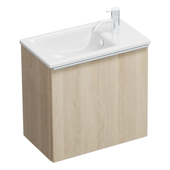 burgbad Eqio Waschtischkombination mit Keramik-Waschtisch Slim, 52 cm, mit Griffleiste G0251