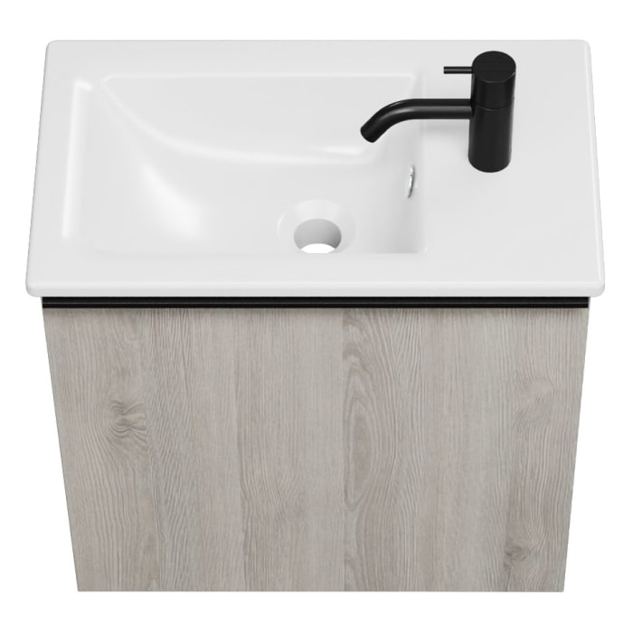 burgbad Eqio Waschtischkombination mit Keramik-Waschtisch Slim, 52 cm, mit Griffleiste G0252