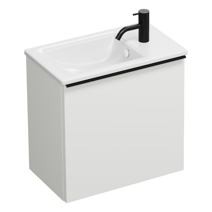 burgbad Eqio Waschtischkombination mit Keramik-Waschtisch Slim, 52 cm, mit Griffleiste G0252