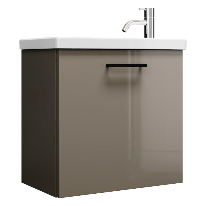 burgbad Eqio Waschtischkombination mit Keramik-Waschtisch, 53 cm, mit Stangengriff G0234