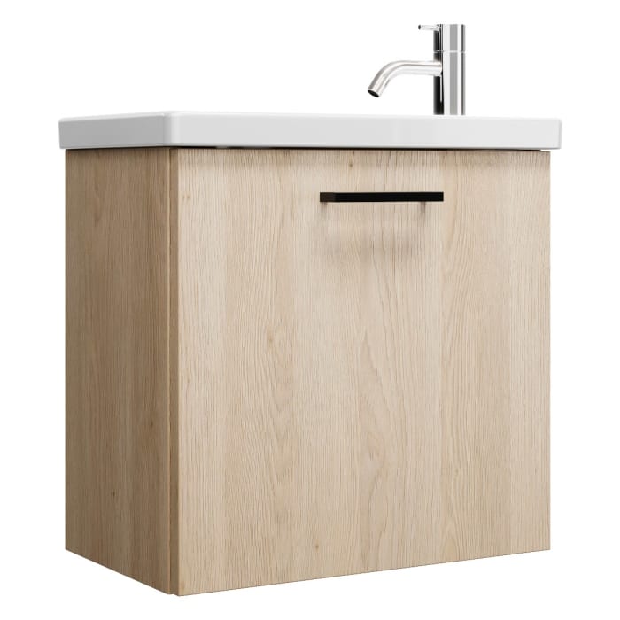 burgbad Eqio Waschtischkombination mit Keramik-Waschtisch, 53 cm, mit Stangengriff G0234