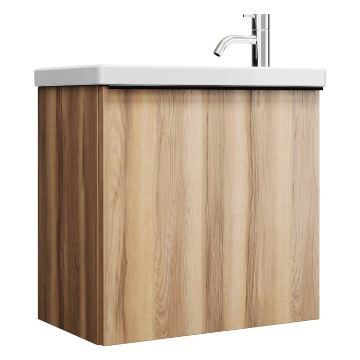 burgbad Eqio Waschtischkombination mit Keramik-Waschtisch, 53 cm, mit Griffleiste G0252