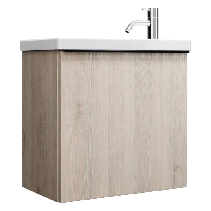 burgbad Eqio Waschtischkombination mit Keramik-Waschtisch, 53 cm, mit Griffleiste G0252