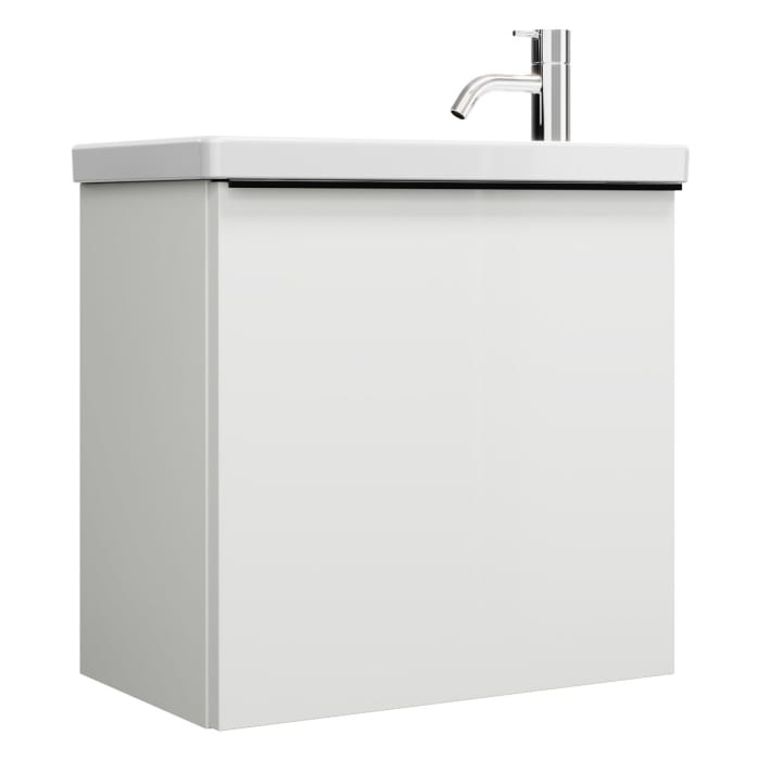 burgbad Eqio Waschtischkombination mit Keramik-Waschtisch, 53 cm, mit Griffleiste G0252