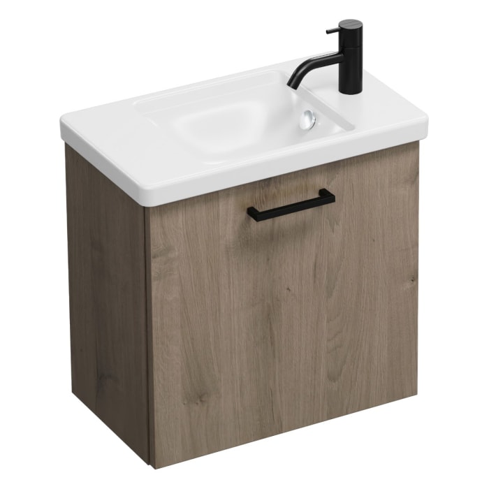 burgbad Eqio Waschtischkombination mit Keramik-Waschtisch, 53 cm, mit Stangengriff G0234