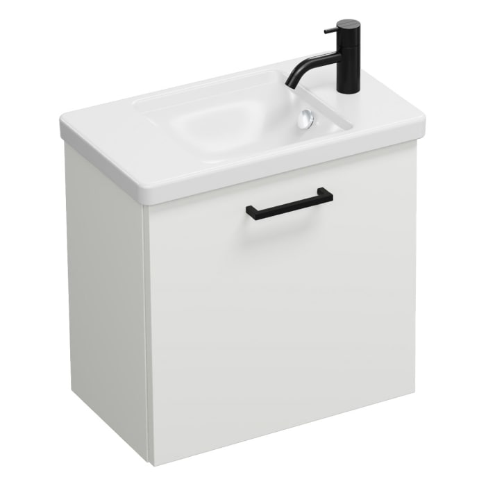 burgbad Eqio Waschtischkombination mit Keramik-Waschtisch, 53 cm, mit Stangengriff G0234