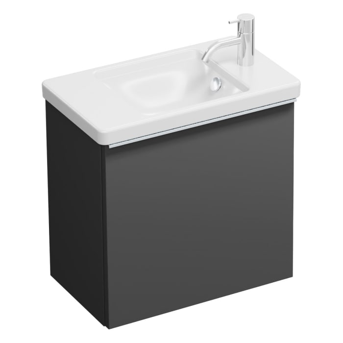 burgbad Eqio Waschtischkombination mit Keramik-Waschtisch, 53 cm, mit Griffleiste G0251