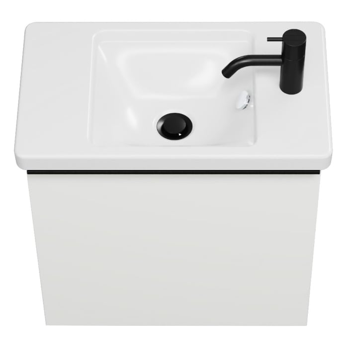 burgbad Eqio Waschtischkombination mit Keramik-Waschtisch, 53 cm, mit Griffleiste G0252