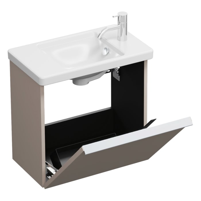 burgbad Eqio Waschtischkombination mit Keramik-Waschtisch, 53 cm, mit Griffleiste G0251