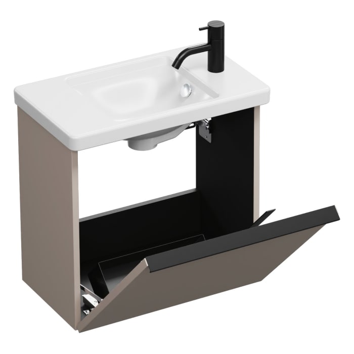 burgbad Eqio Waschtischkombination mit Keramik-Waschtisch, 53 cm, mit Griffleiste G0252