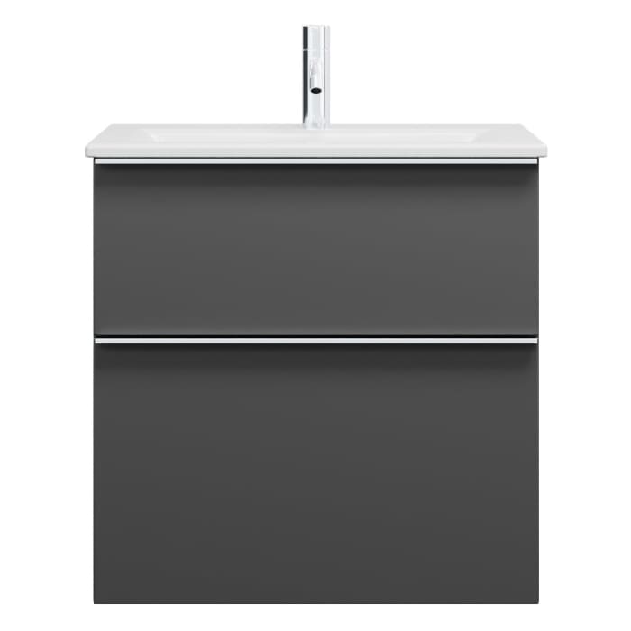 burgbad Eqio Waschtischkombination mit Keramik-Waschtisch Slim, 62 cm, mit Griffleiste G0251