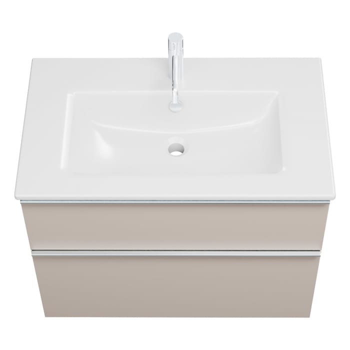 burgbad Eqio Waschtischkombination mit Keramik-Waschtisch Slim, 82 cm, mit Griffleiste G0251