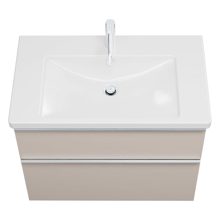 burgbad Eqio Waschtischkombination mit Keramik-Waschtisch, 83 cm, mit Griffleiste G0251