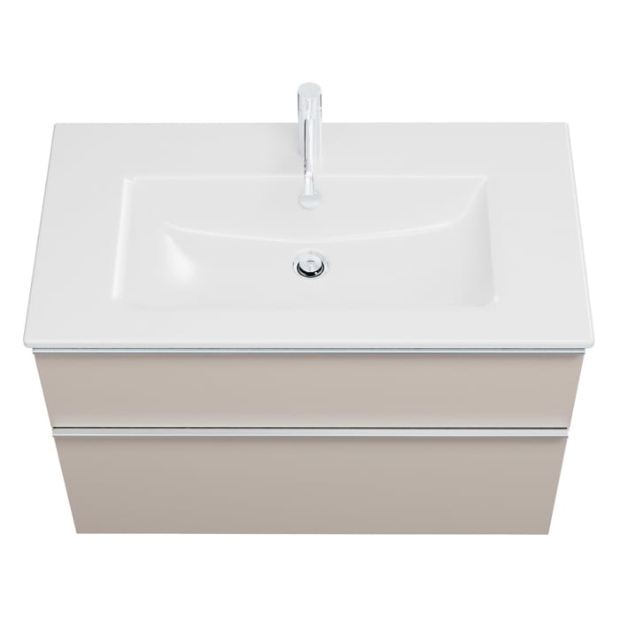 burgbad Eqio Waschtischkombination mit Keramik-Waschtisch Slim, 92 cm, mit Griffleiste G0251