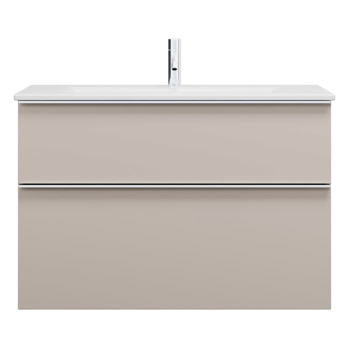 burgbad Eqio Waschtischkombination mit Keramik-Waschtisch Slim, 92 cm, mit Griffleiste G0251